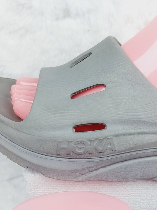 Hoka One One Men\'s Gray Ora Recovery 3 Slip-On Slide Sandal Size US 12